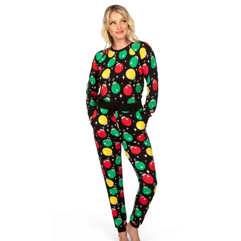 Tipsy Elves Women's Christmas Ornaments Pajama Set, Size Medium, NWT